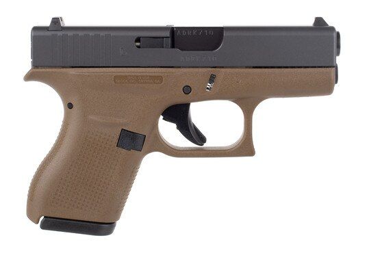 Glock 42 single stack subcompact pistol, FDE.